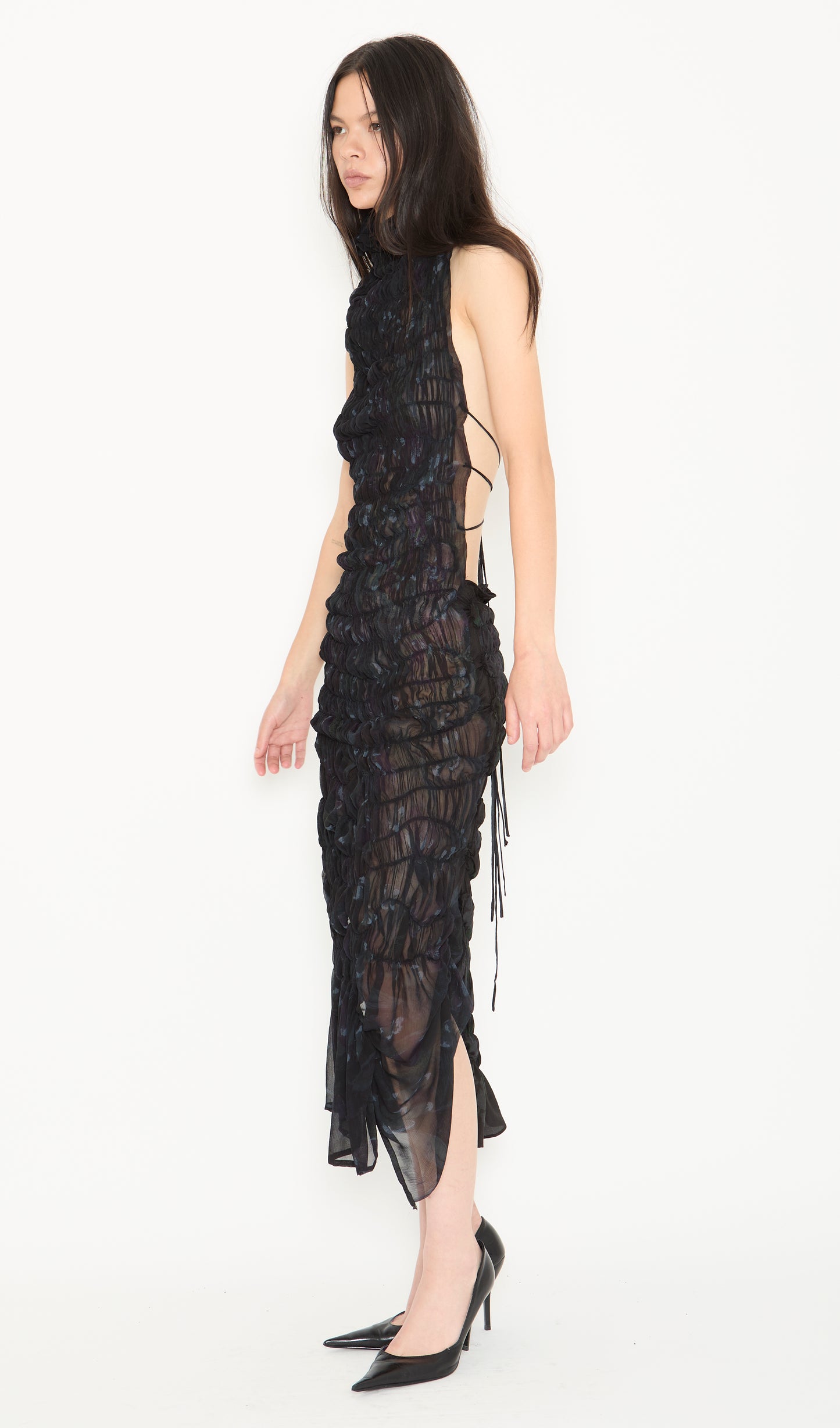 Smocked Silk Dress