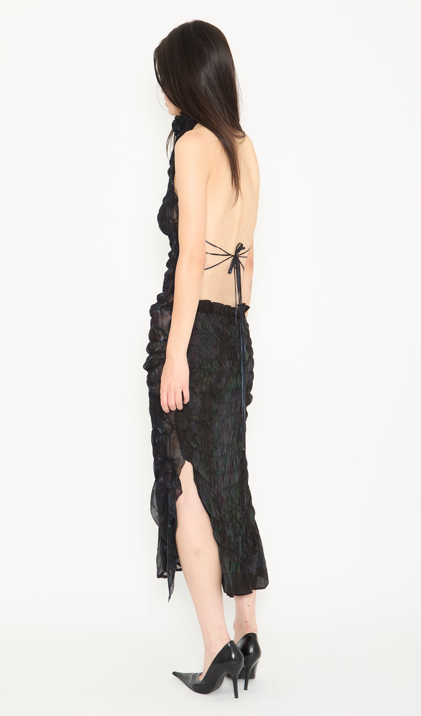Smocked Silk Dress