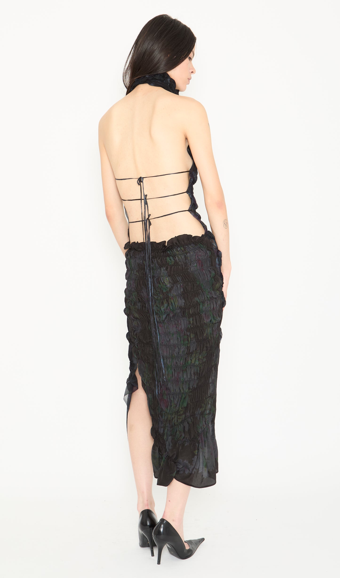 Smocked Silk Dress