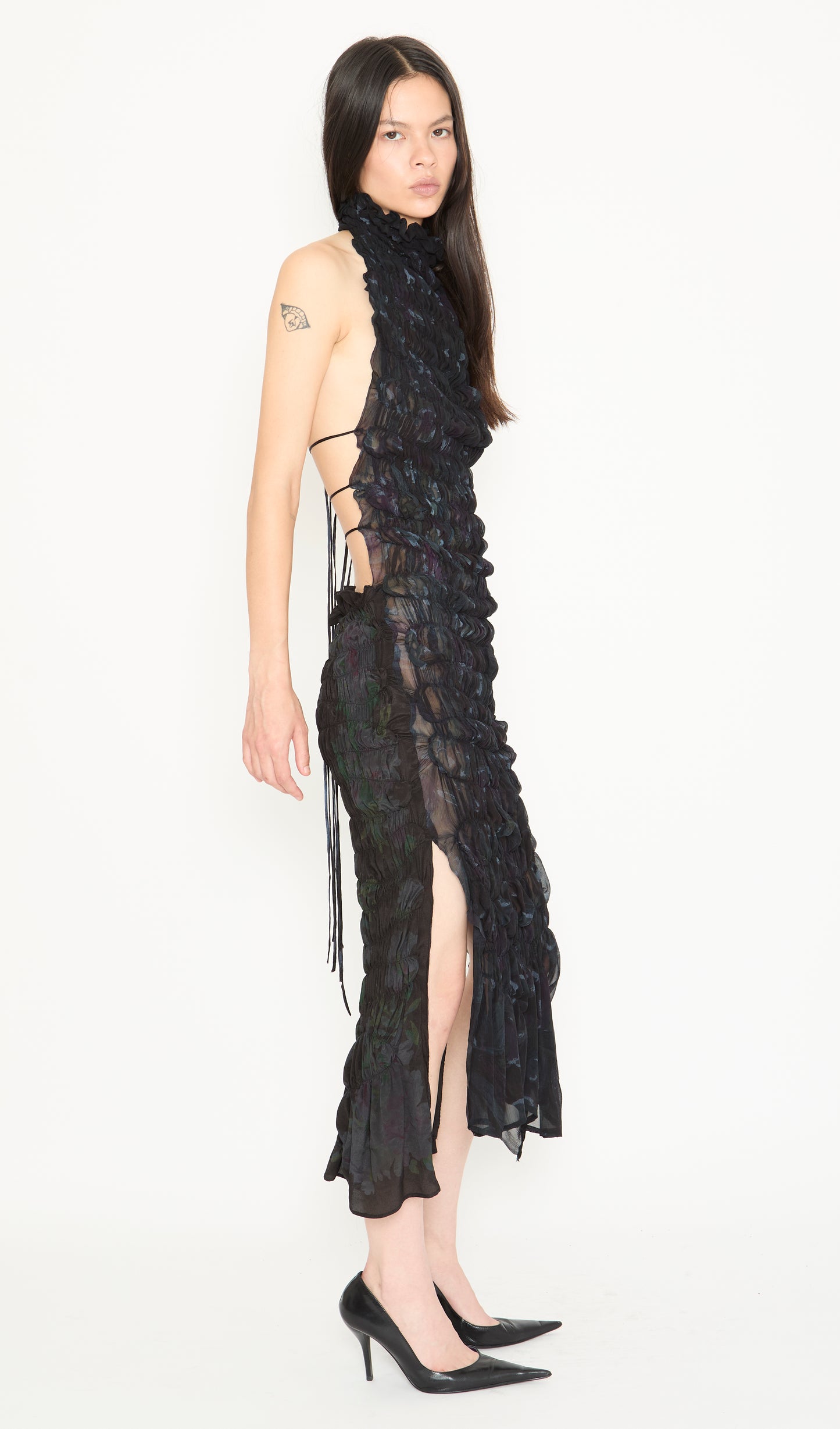 Smocked Silk Dress