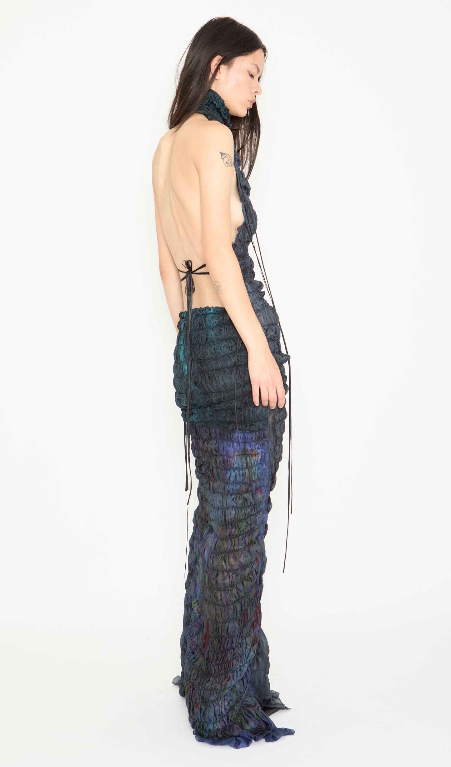 Smocked Silk Gown