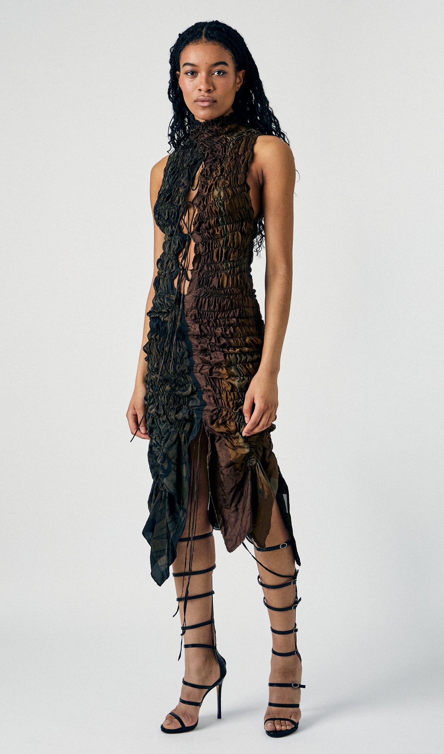 Smocked Silk Dress
