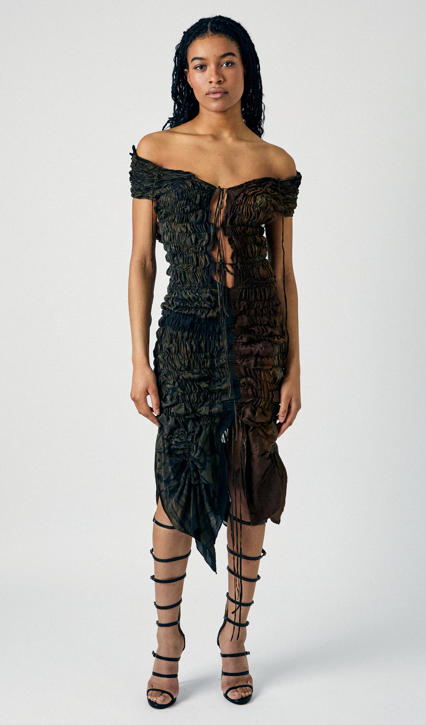 Smocked Silk Dress