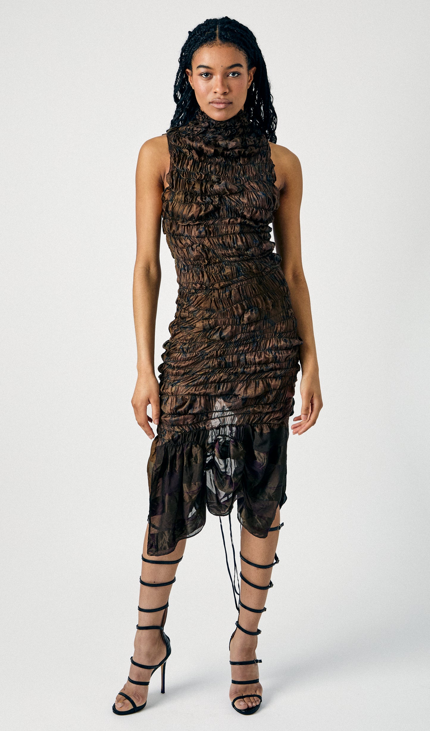 Smocked Silk Dress