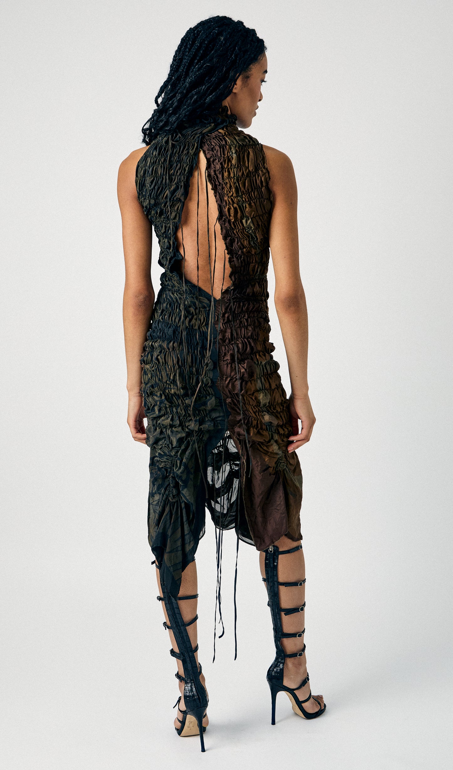 Smocked Silk Dress