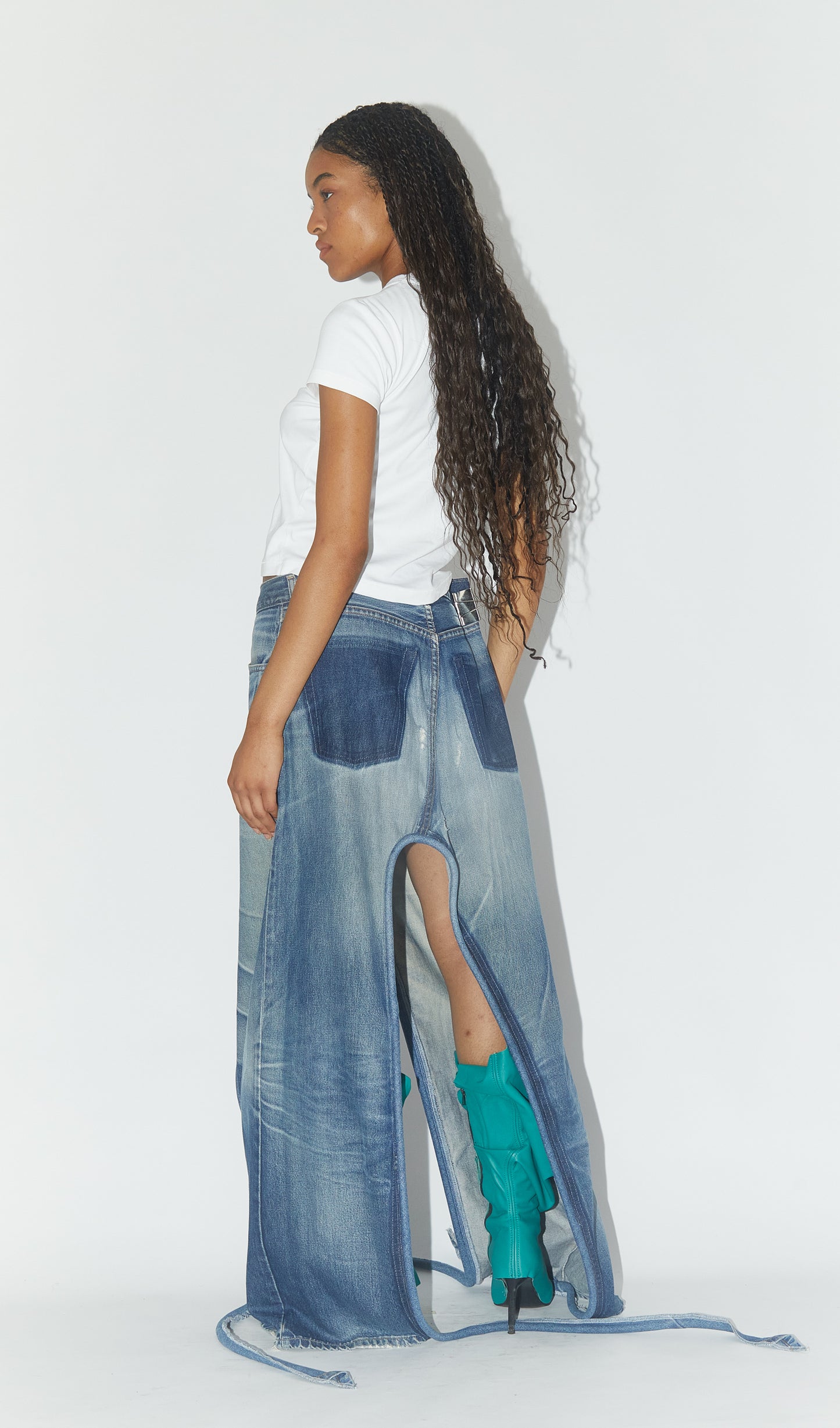 Piped Maxi Skirt