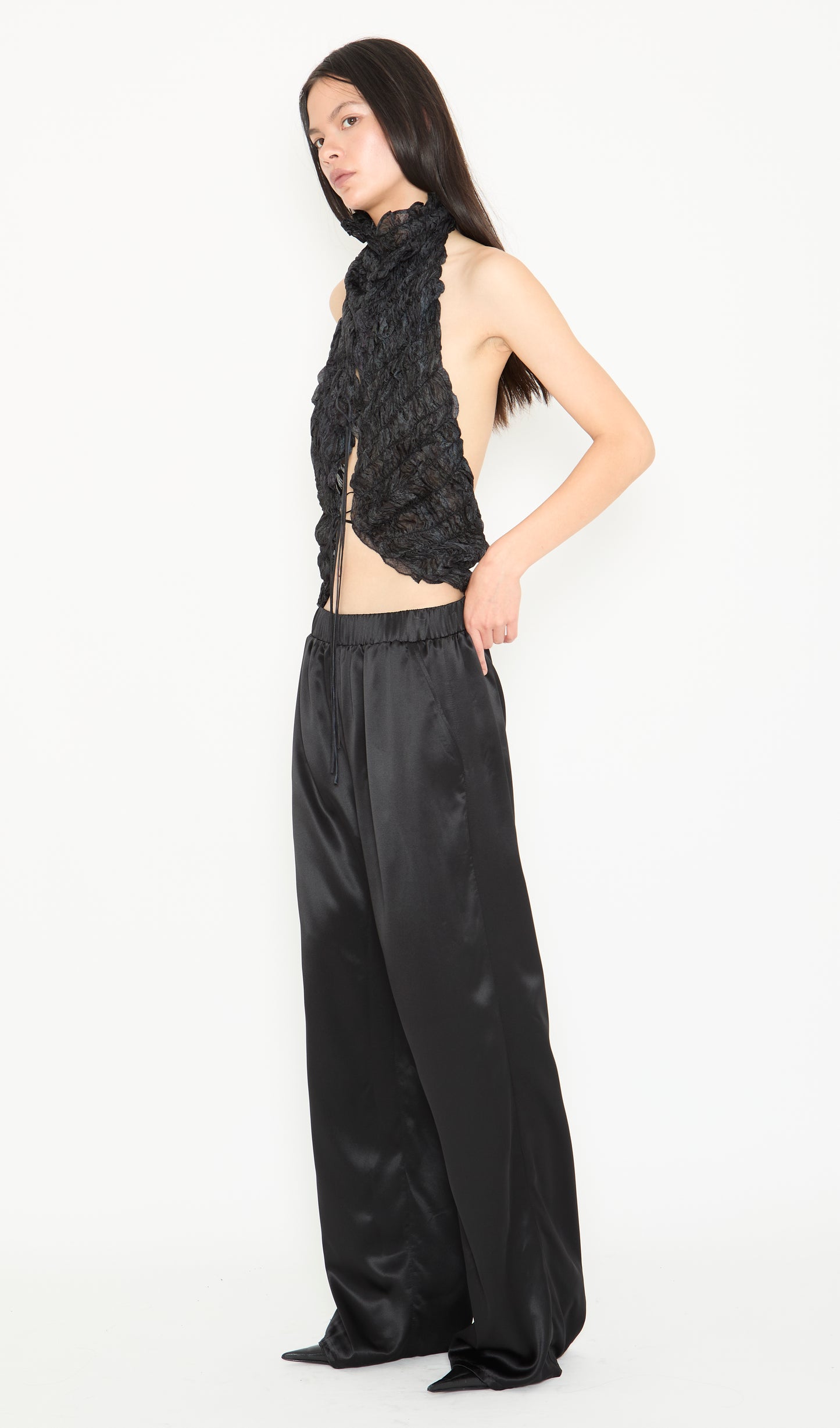 Smocked Silk Top