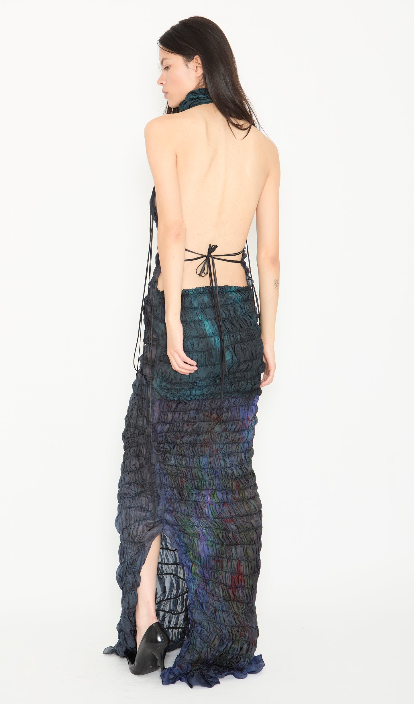 Smocked Silk Gown