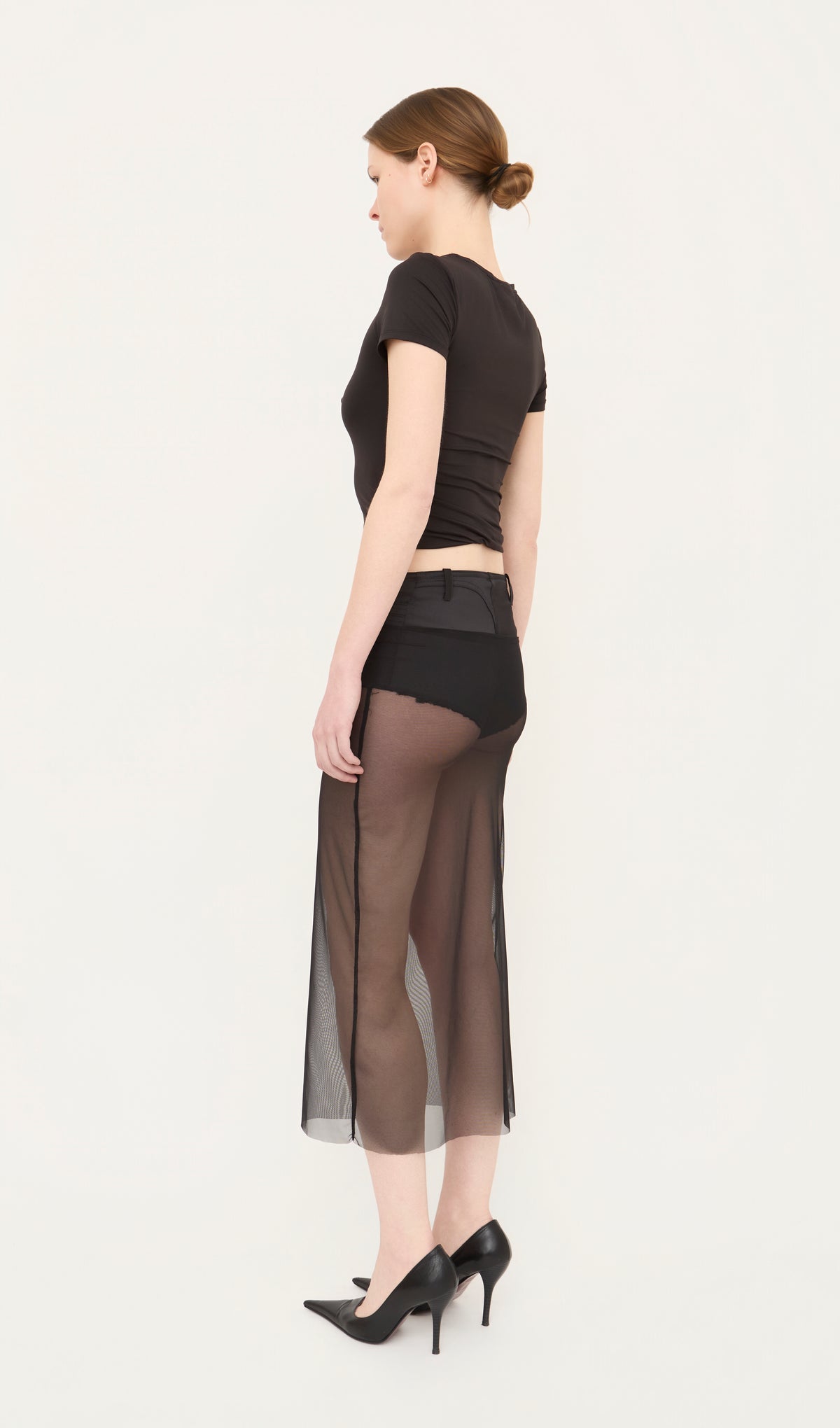 Mesh Pencil Skirt
