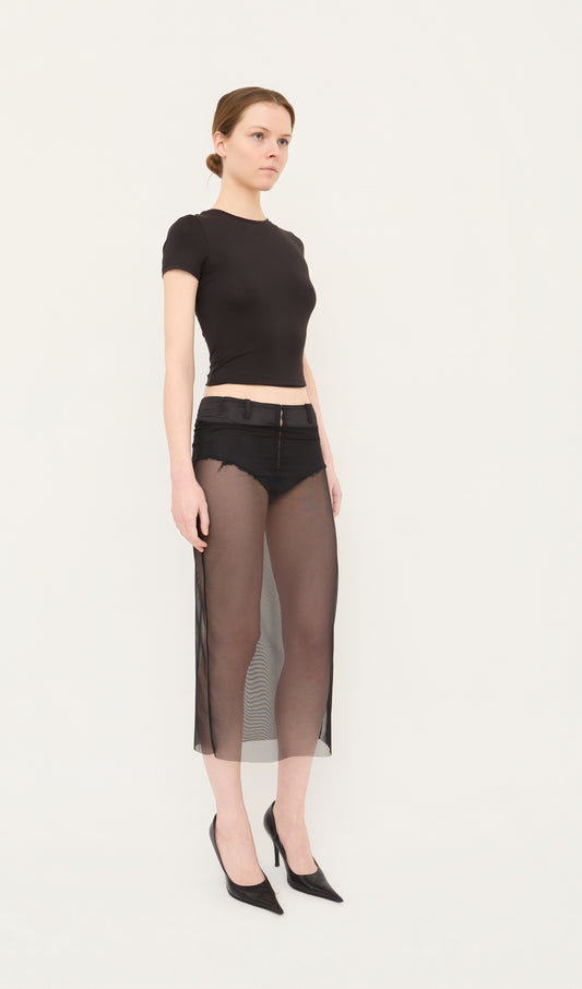 Mesh Pencil Skirt
