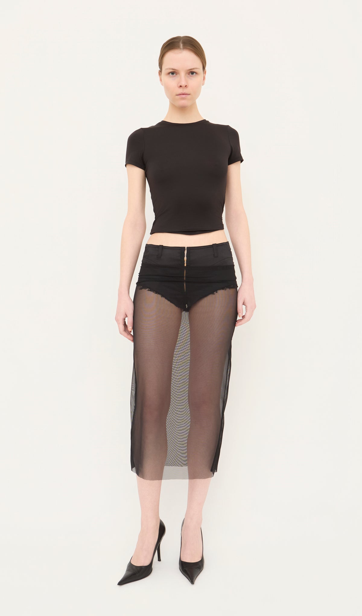 Mesh Pencil Skirt