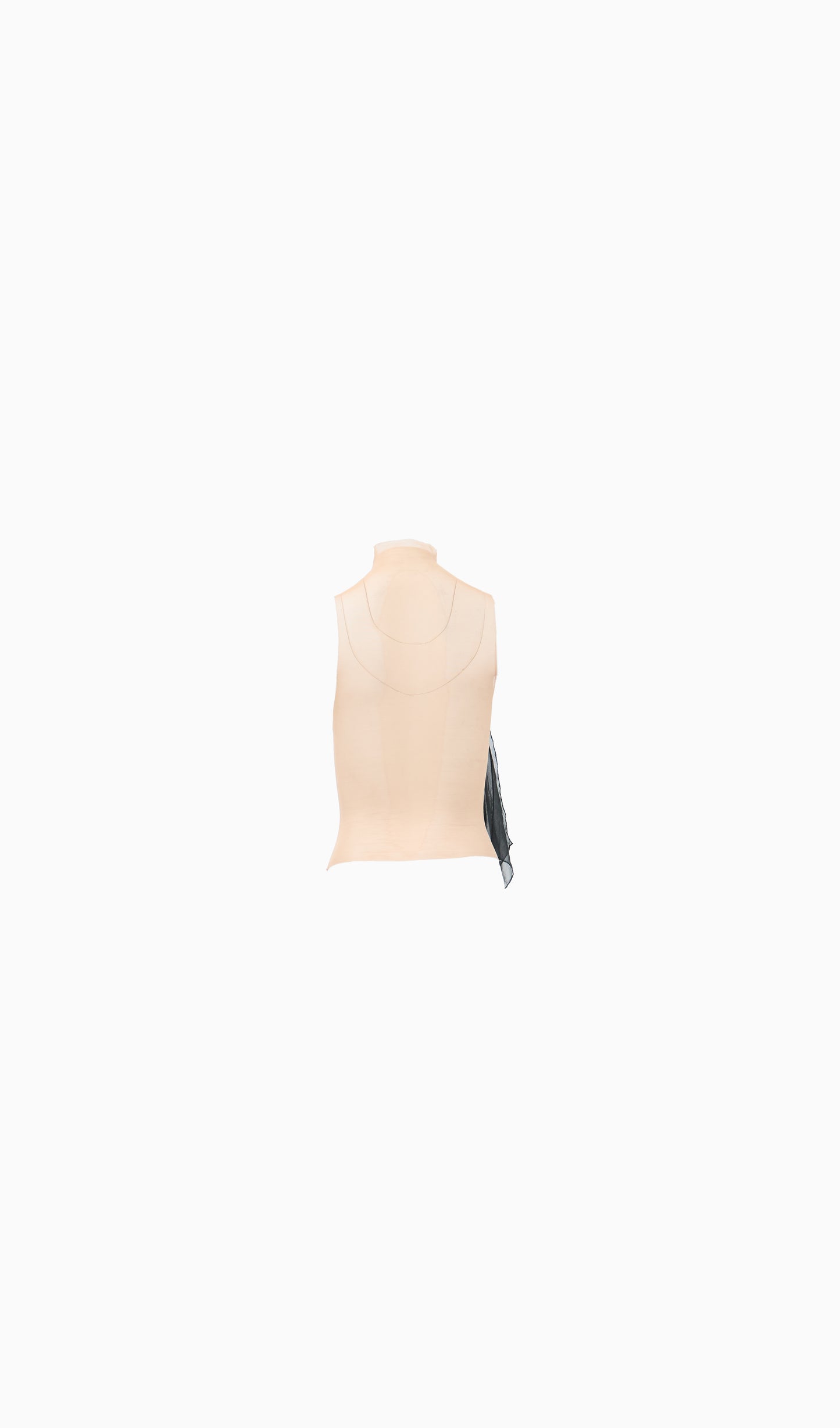 Draped Silk Mesh Top
