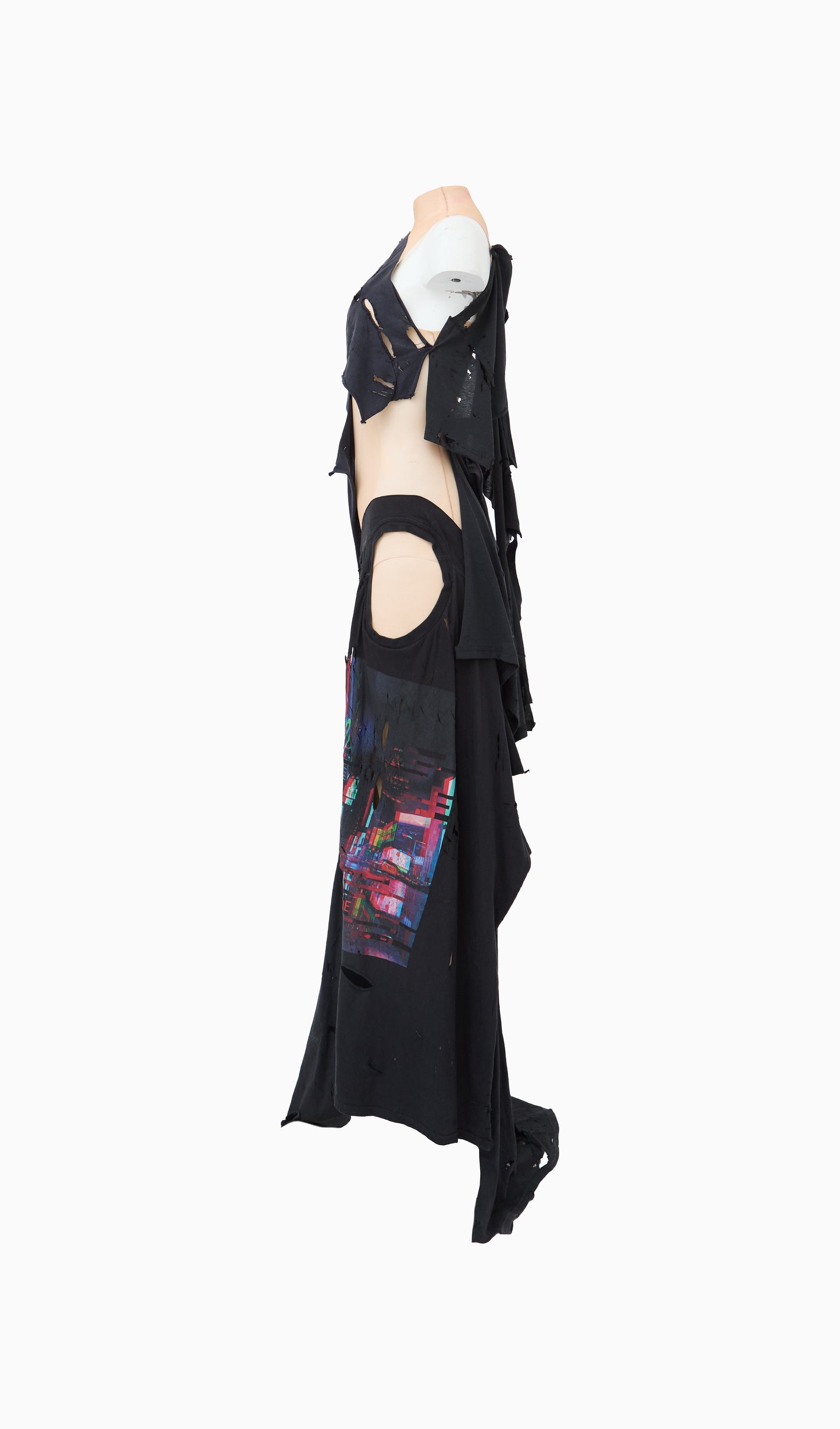 Distressed TS & Mesh Dress