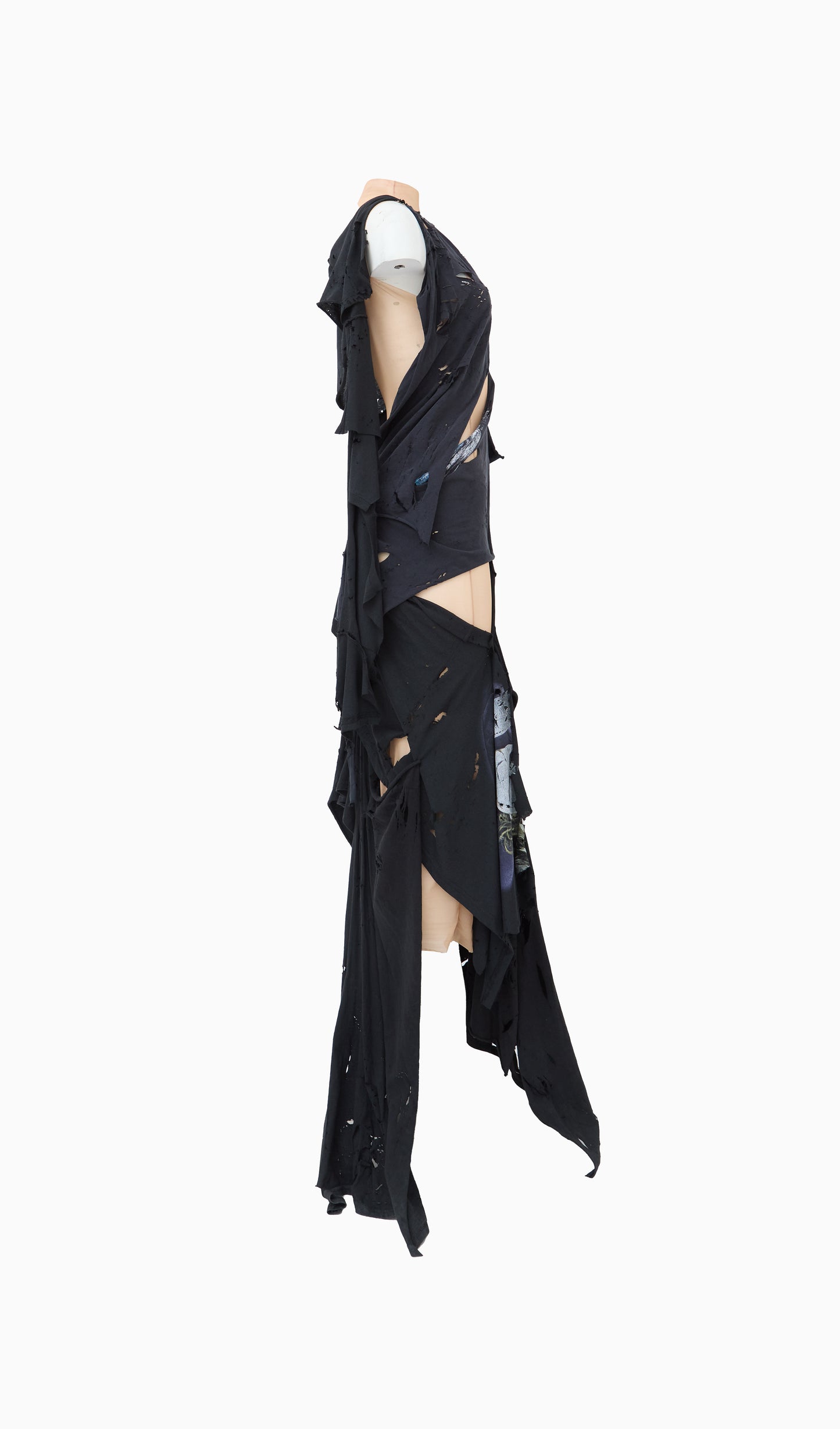 Distressed TS & Mesh Dress